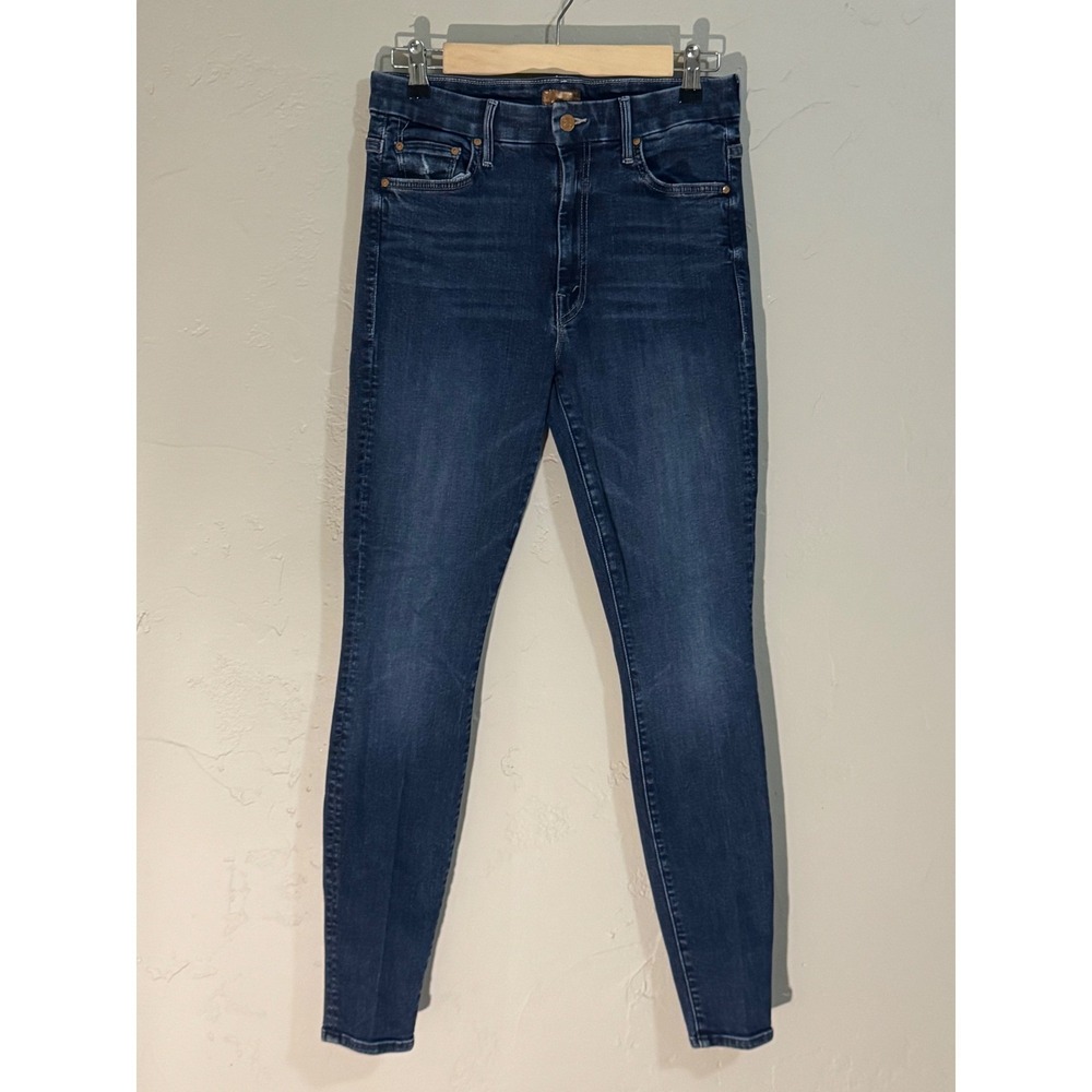 mother high waisted looker jeans size 30 teaming up dark wash skinny